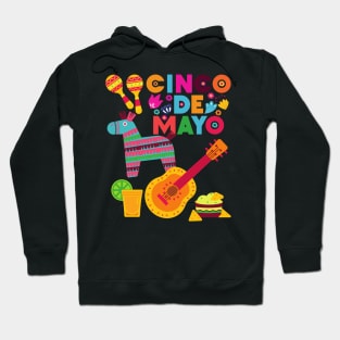 Cinco De Mayo Fun colorful celebration fifth may Mexican style cactus piñata Sombrero Hoodie